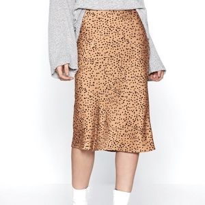 Satin Leopard MIDI Skirt